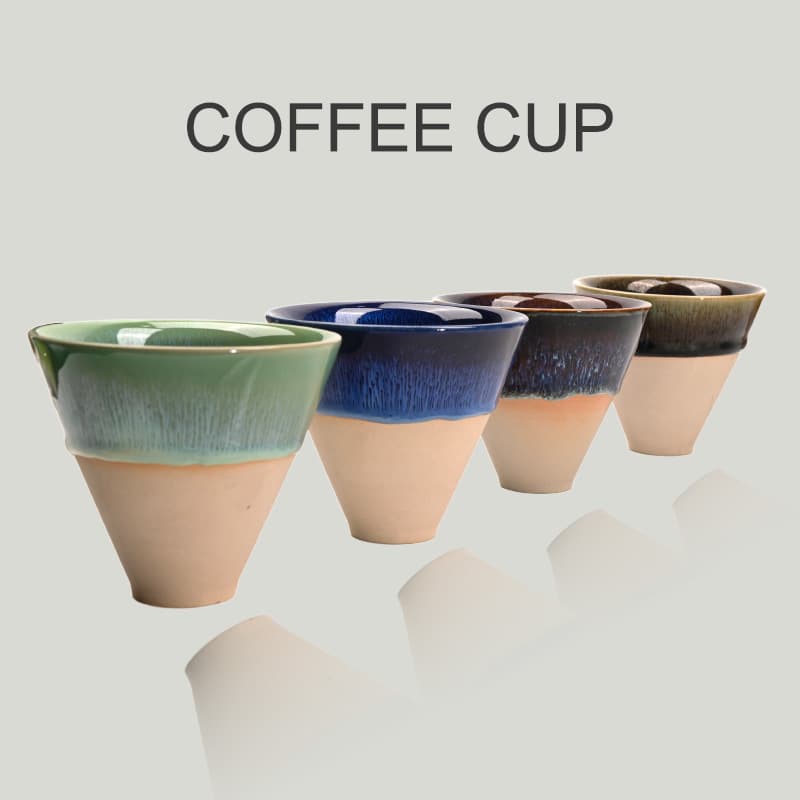 Cross-border Exclusive Ceramic Conical Coffee Cup 170ml Kiln Change Series Handheld Cup Coffee Tasting Gongfu Tea Cup