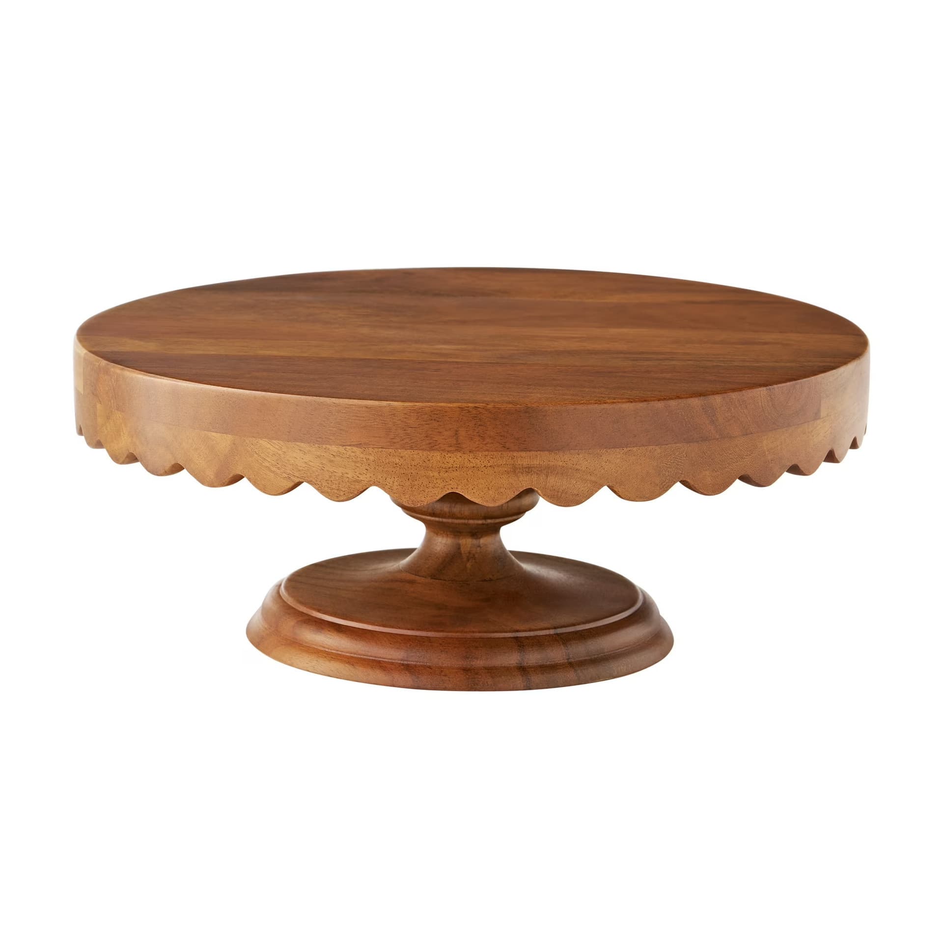 New Cross-Border The Pioneer Woman Scallop Acacia Wood Cake Stand Fruit Plate