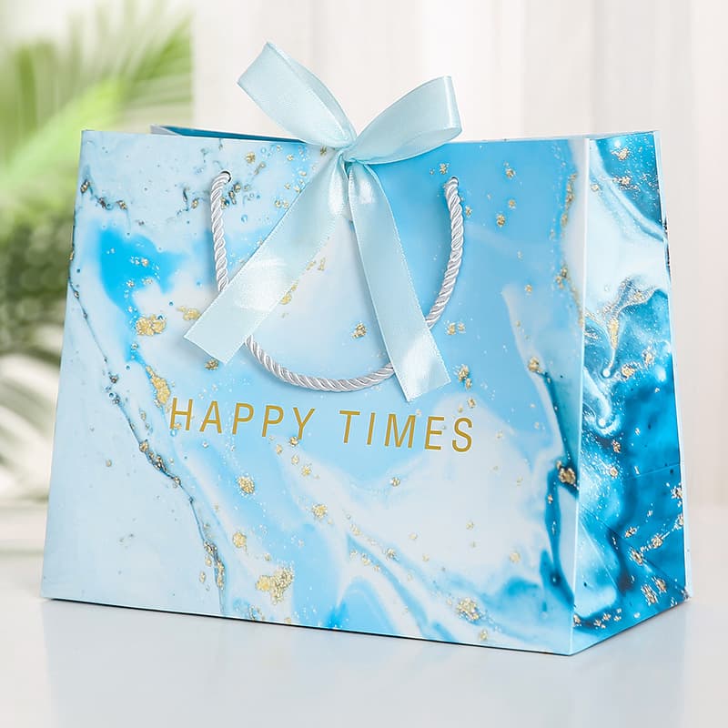 Ins-style Gift Bag Marble Pattern Tote Bag Packaging Bag Souvenir Paper Bag Holiday Gift Bag Clothing Bag