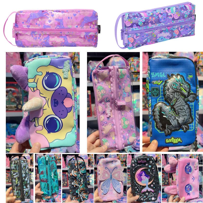 Australia Smiggle Pencil Case Stationery Bag Multifunctional Pencil Case for Primary and Secondary School Students Cartoon Pen Box