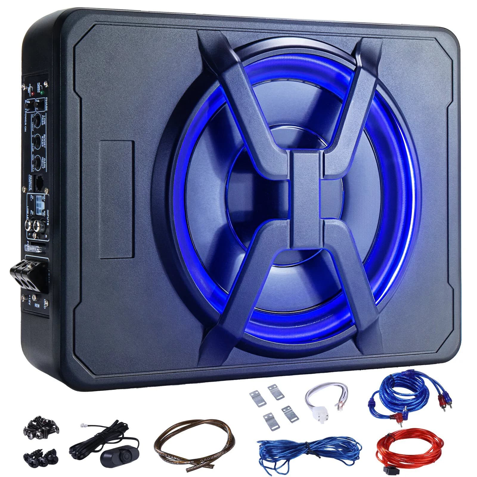 Factory Direct Car Audio Subwoofer with LED Light 10-inch High Power Active Ultra-thin Subwoofer