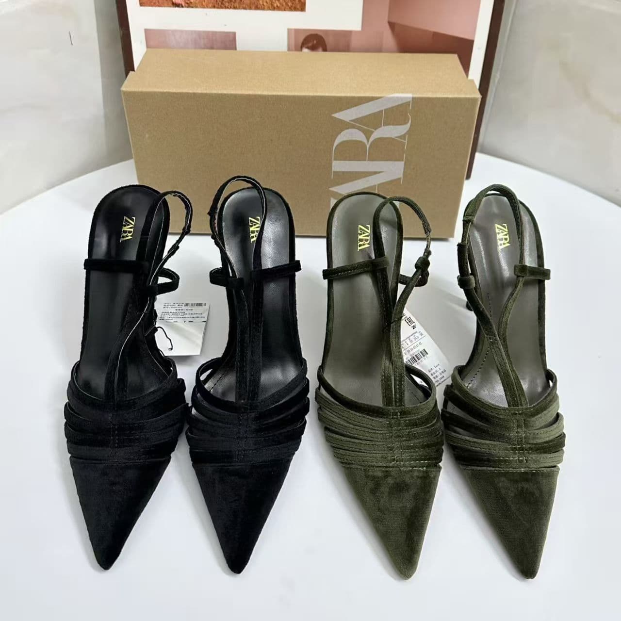 ZA2026 spring and summer new style French toe sandals for women to wear temperament pointed toe back buckle high heels single shoes