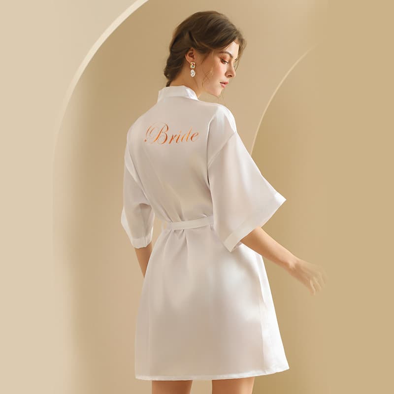 Bride Bridesmaid Women's Morning Robe Wedding Silk Birthday Best Friend Party Pajama Party Embroidered Red Robe Wedding Morning Robe