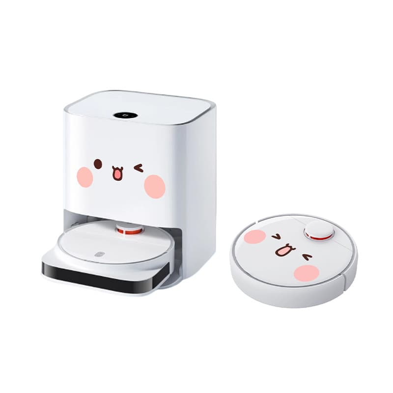 Cute Cartoon Expression Robot Vacuum Sticker Home Appliance Robot Decorative Film Car Body Sticker