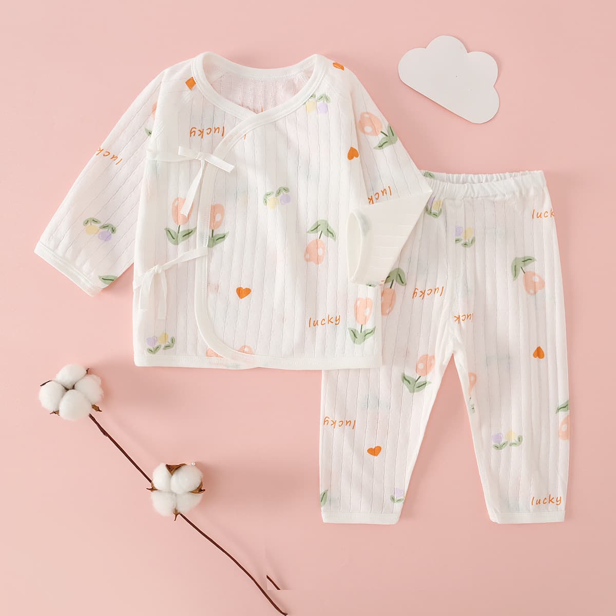 Summer Baby Clothes A-Class Newborn Underwear Set Thin Breathable 0-6 Months Baby Separates Air Conditioning Wear