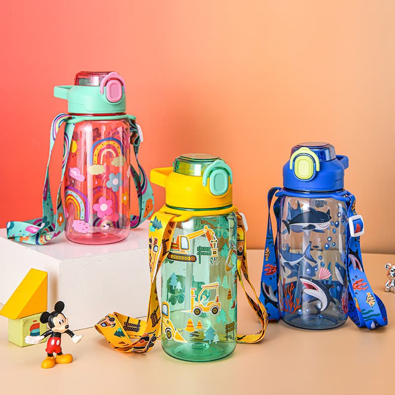 New children's water cup, direct drinking cup, primary school student summer outdoor plastic cup, portable baby kindergarten hand cup