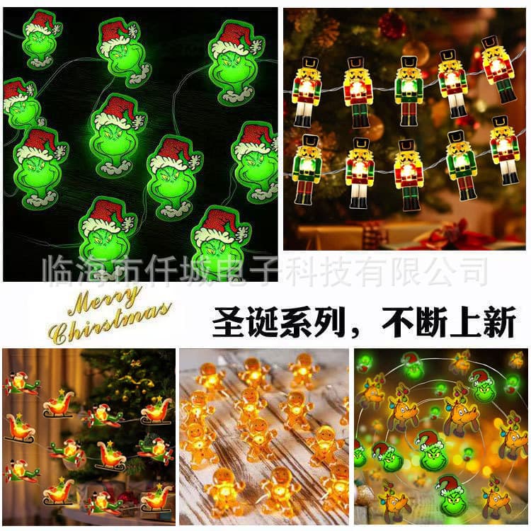 Cross-border Christmas Carnival LED String Lights, Snowman Gift Box Copper Wire Lights, Christmas Tree LED Copper Wire Lights Wholesale