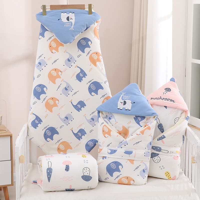 Newborn Baby Swaddle Blanket Winter Thick Anti-Kick Wrap Outdoor Blanket