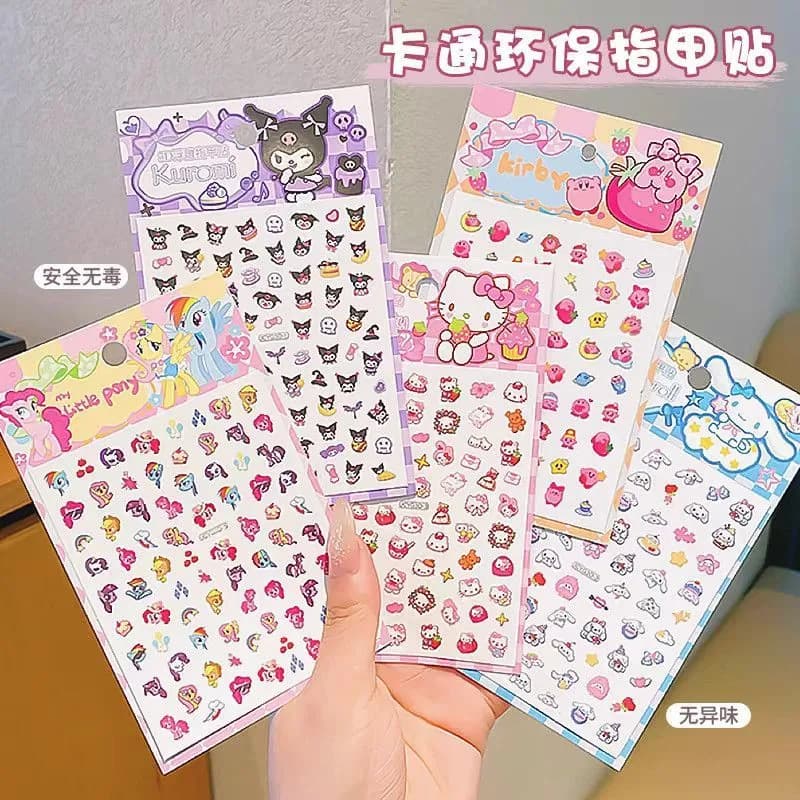 3D Sticker Nail Art Decals Small Pattern Sticker Book Nail Toy Little Princess Kuromi Stickers