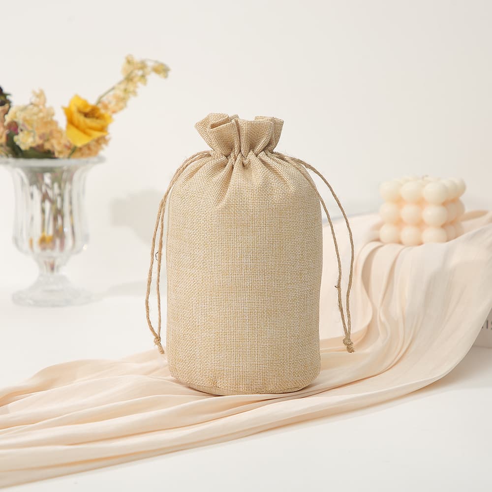 Imitation linen drawstring pocket, logo storage bag, drawstring linen bag, jewelry gift packaging bag