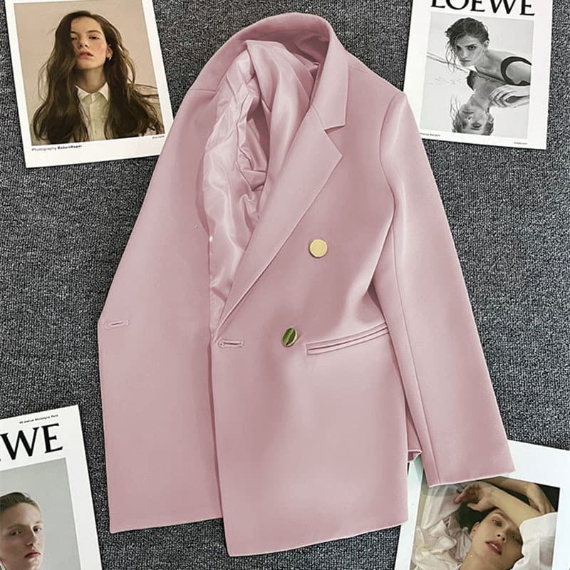 Women's Pink Blazer, Trendy Street Style, 2026 Spring and Autumn New Korean Version, Internet Celebrity Style, Petite Casual Jacket