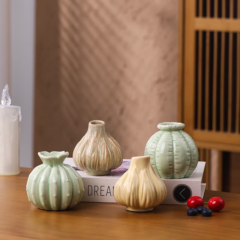 Creative Ceramic Hydroponic Pothos Vase Cactus-Shaped Home Decoration Modern Simple Living Room Flower Arrangement for Money Plant