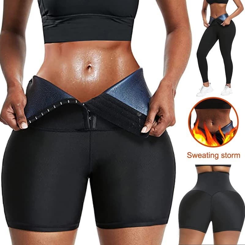 High-Waisted Tummy Control Pants for Women, Cross-Border Sports Fitness Waist Trainer Sweat Pants, Thickened Waistband, Buttoned, Butt-Lifting, Tummy Control Shapewear Pants