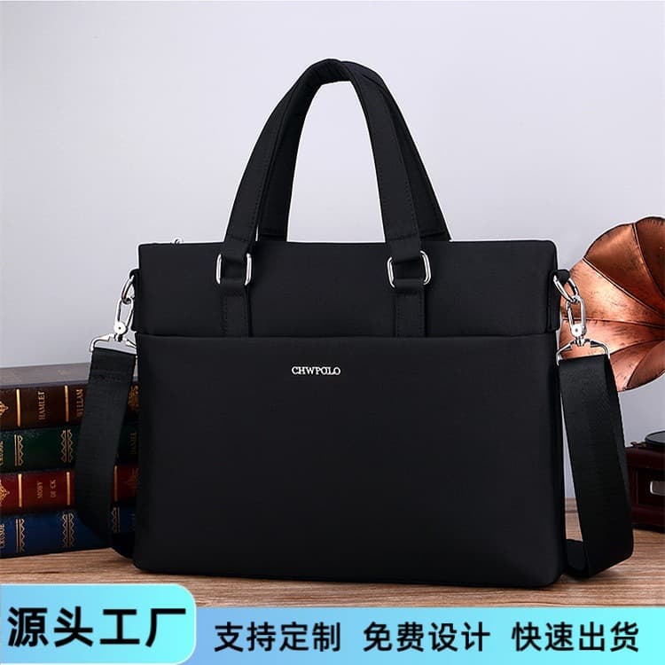 New Paul Men's Handbag, Horizontal Style, Casual Briefcase, All-Oxford Cloth, Shoulder Bag, Crossbody Bag for Laptops and Documents