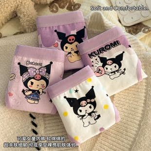 Kuromi Girls' Cotton Underwear for Ages 7+, Boxer Briefs and Triangle Shorts for Toddlers and Kids