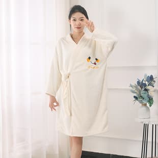 New Pineapple Grid Bathrobe Bath Wrap Wearable Towel Coral Fleece Thick Soft Absorbent Home Sleepwear Hotel Bathrobe