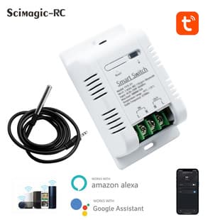 Tuya Smart Temperature Controller 16A 3000W with Energy Monitoring RF433 Thermostat Compatible with Alexa