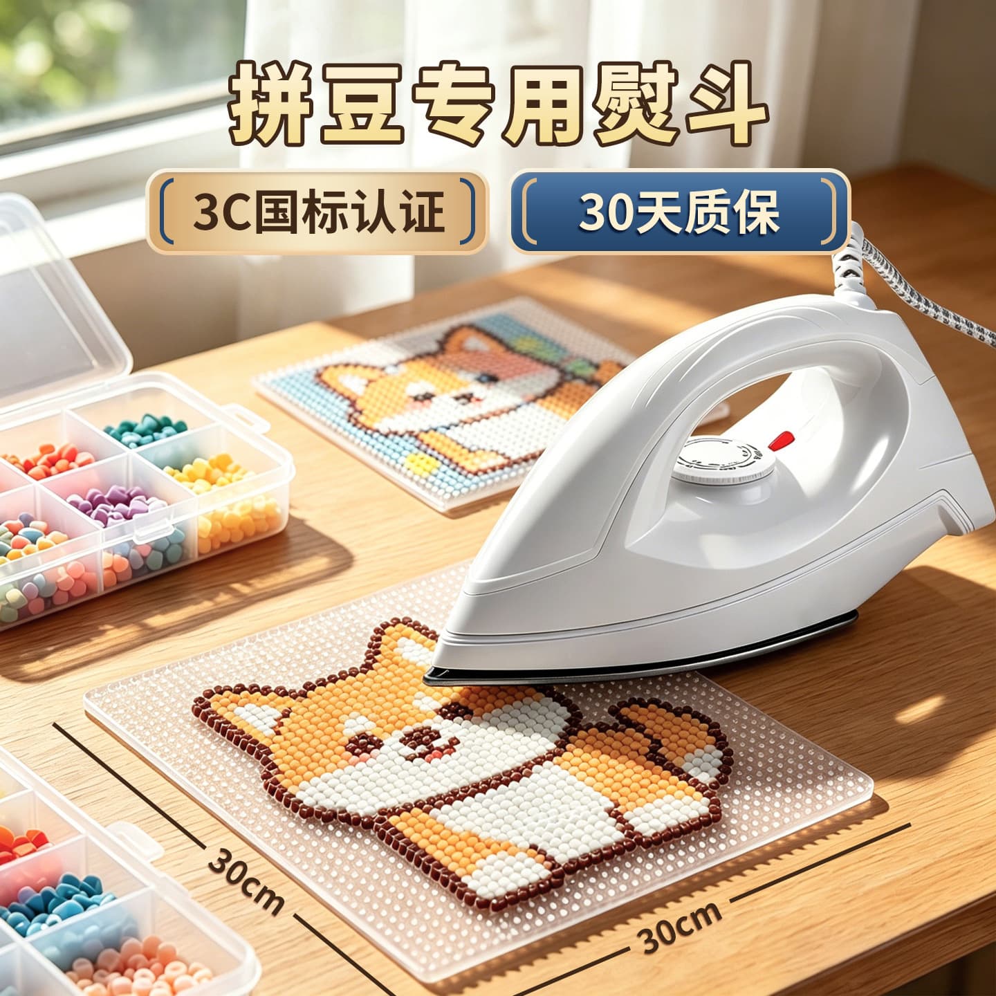 Pindou special iron home handheld 3C certified Pindou tool handmade DIY large white electric iron