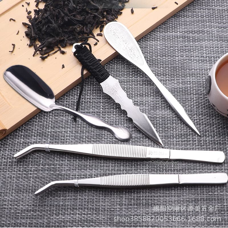 Stainless Steel Minimalist Tea Spoon, Tea Set Accessories Tea Clip, Pu'er Tea Knife, Tea Scoop