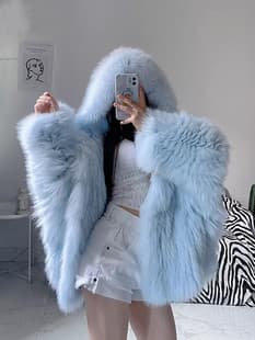 Factory Direct Fur Coat AliExpress Amazon Fox Fur Coat Outerwear Cross-border Autumn Winter Coat Women