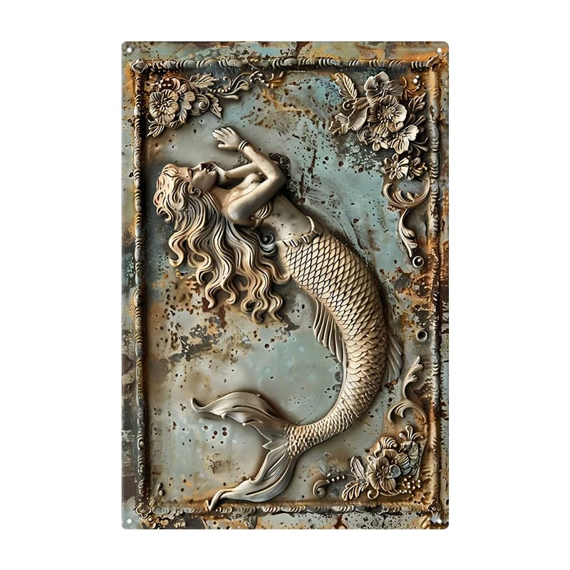 Cross-border 3D-style Camping Wall Decoration Watercolor Bird Vintage Tin Sign Waterproof Sun-resistant Iron Art Hanging Picture Wall Mounted Plaque