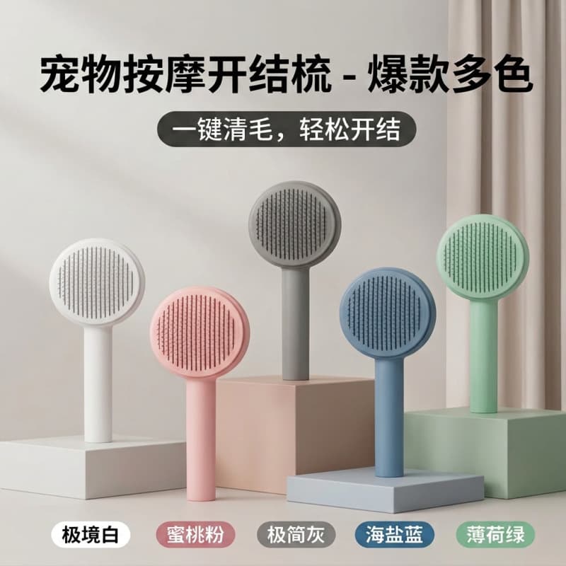 Cat comb, pet-specific combing brush, cat removal of floating hair, long-haired puppet cat and dog brushing artifact cleaning supplies