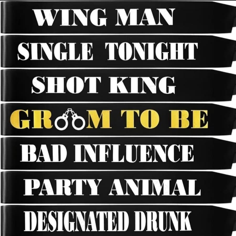 New bachelor party hot stamping etiquette belt wedding shoulder strap groom group shoulder strap etiquette belt