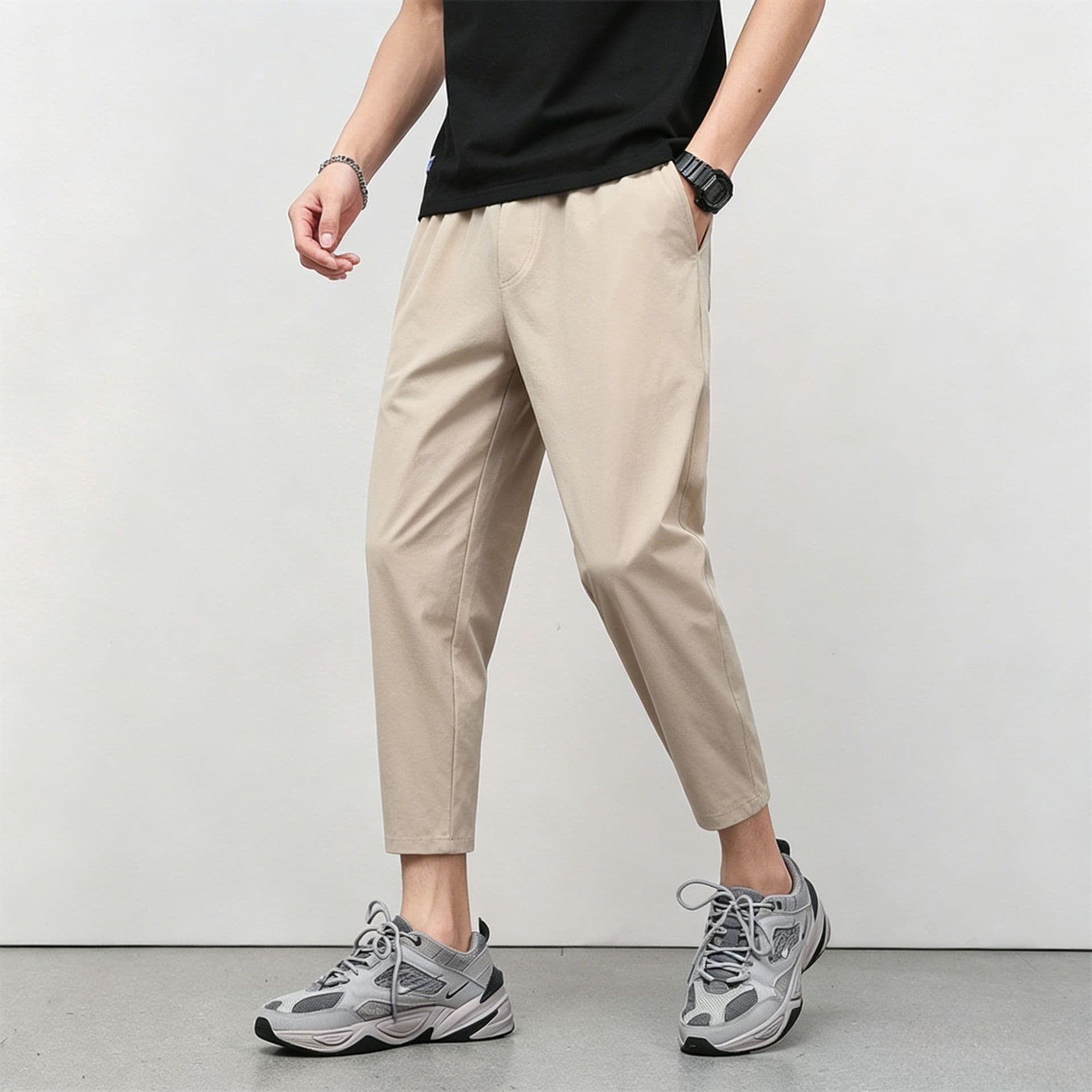 Men's sports nine-point pants, men's pants, young men's pants, summer thin men's casual pants, cross-border