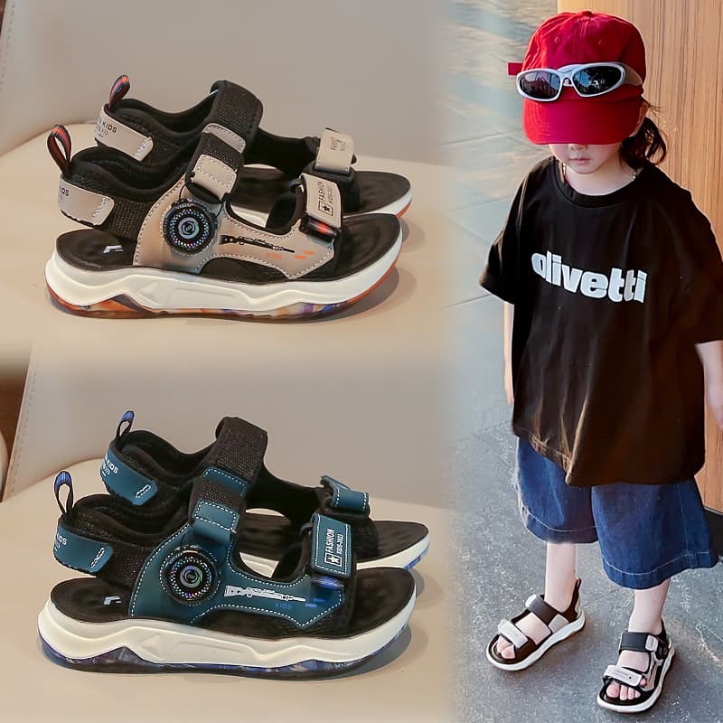 Boys' Sandals Summer 2025 New Style, Soft Sole Children's Shoes, Casual Sandals for Big Kids, Beach Shoes Trendy