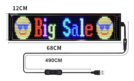Cross-border Hot-selling LED Car Sign Soft Screen Vehicle Flexible Display APP Bluetooth Smart Car Sticker Advertising Screen