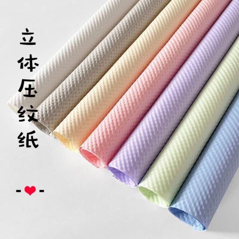 3D Premium Embossed Art Gift Floral Waterproof Bouquet Flower Shop Gift Box Wrapping Paper Material