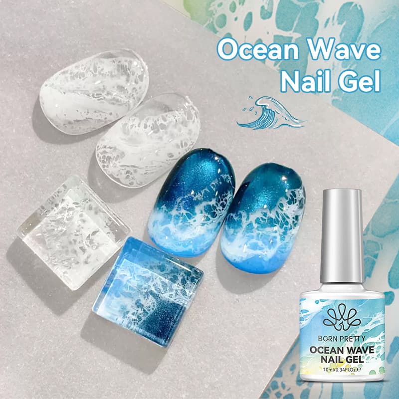 BORN PRETTY New White Ocean Wave Gel Quick Blending Nail Polish Gel Marble Pattern Bubble Gel Blending Liquid