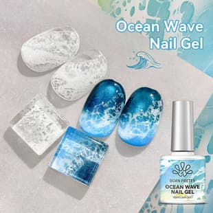 BORN PRETTY New White Wave Gel Quick Smudge Nail Gel Marble Texture Bubble Gel Smudge Liquid