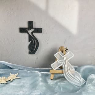 X1748 Dove Cross Decorative Cement Plaster Mold DIY Silicone Mold