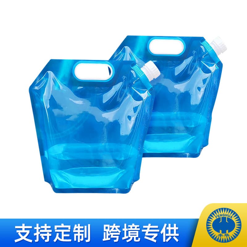 Outdoor Portable Valve Foldable Water Bag 5L Large Capacity for Mountaineering, Travel, and Camping Plastic Soft Water Storage Bucket