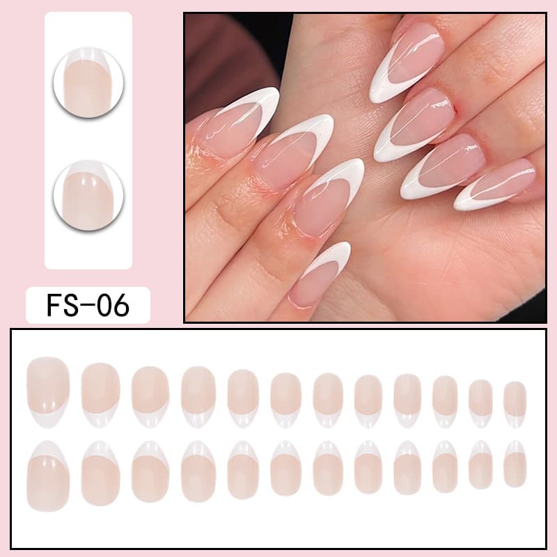 Minimalist French Style Press-On Nails Collection Cross-Border Nail Art Sticker Wholesale Fake Nails
