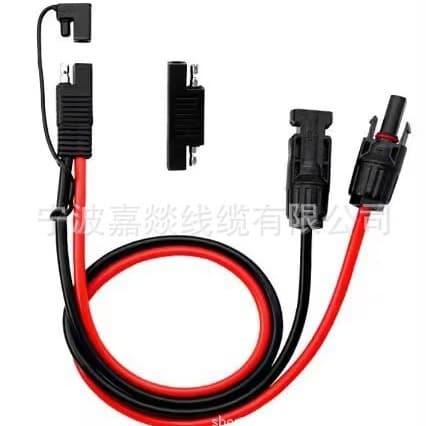 SAE Solar Power Cable with Solar Battery Plug, Fuse Holder, Solar Panel Connection Wire