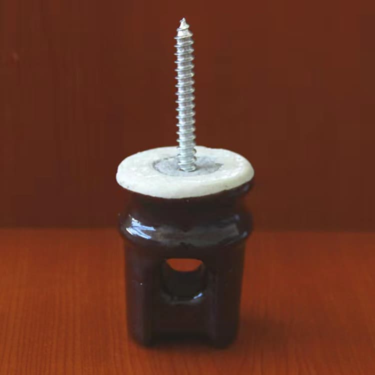 Ceramic Low Voltage Insulator Ceramic High Voltage with Screw Rod Guy Wire Insulating Column Cable Fixing Post Wiring Axis