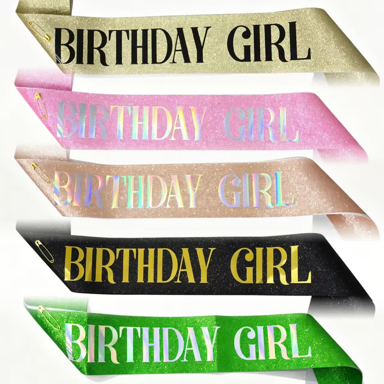 Cross-border Birthday Party Glitter Cloth Sash Birthday Queen Girl Shoulder Ribbon