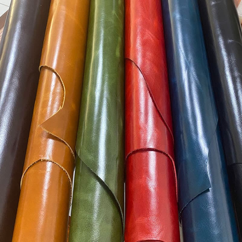 Custom Processing Production Wholesale Dyed Leather High Quality Crazy Horse Leather Bag Genuine Leather Material Real Cowhide 1 Piece Minimum Order