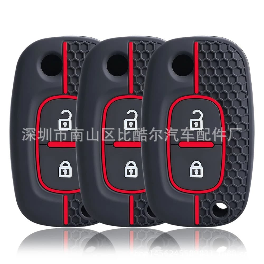 Suitable for Renault Clio3 Megane Scenic 06-16 two-button silicone car key cover remote control protective case