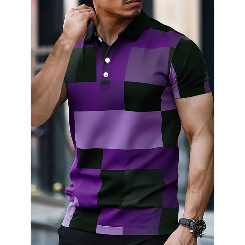 2026 New Cross-Border Drop Shipping Lightweight 3D Printed Color-Block Men's Shirt