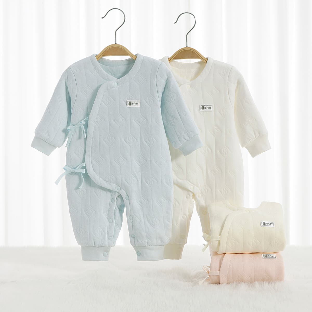 Baby Romper Cotton Jacquard Quilted Jumpsuit Spring/Autumn Padded Newborn 0-3 Months Butterfly Bodysuit