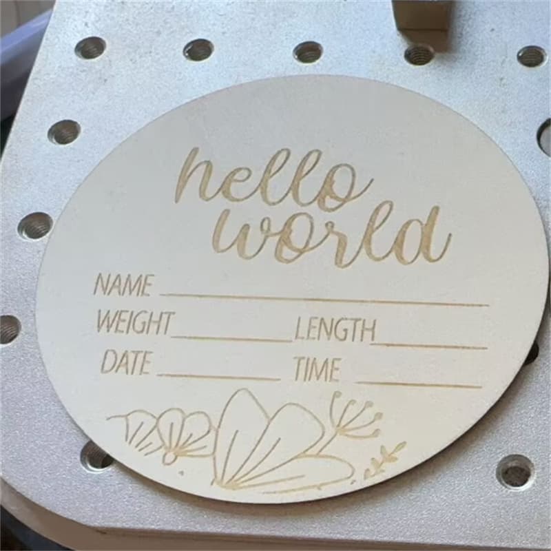 Cross-border In-Stock Baby Monthly Milestone Cards Sign Baby Growth Cards 7 Pieces Double-Sided Milestone Wooden Sign New Arrival