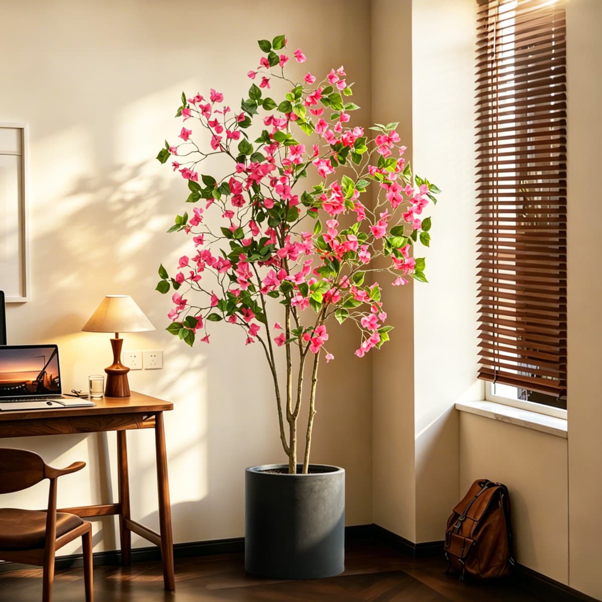 Artificial Green Plant Decoration, Simulated Bougainvillea Indoor Potted Plant, Large Floor-standing Ornament, Living Room Luxury Bionic Plant Landscape