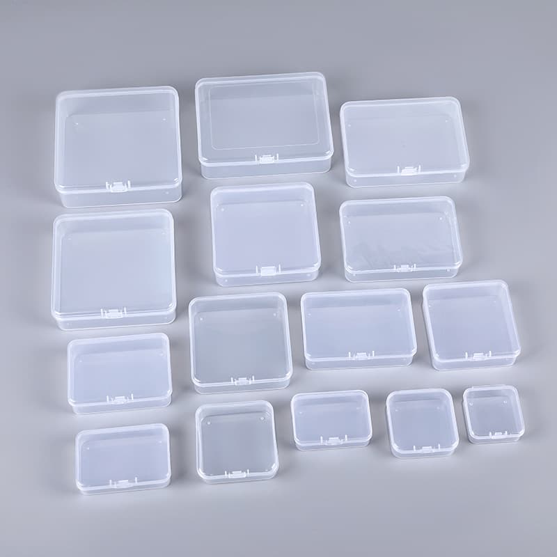 Square PP Plastic Transparent Box, Rectangular Jewelry Storage Box, Small Product Parts Packaging Box