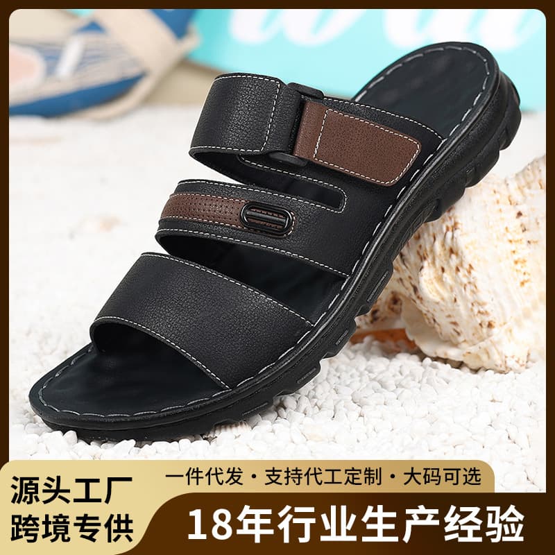 Cross-border Large Size Men's Casual Sandals Lightweight Soft Sole Anti-slip Wear-resistant Outdoor Factory Stock Support Drop Shipping