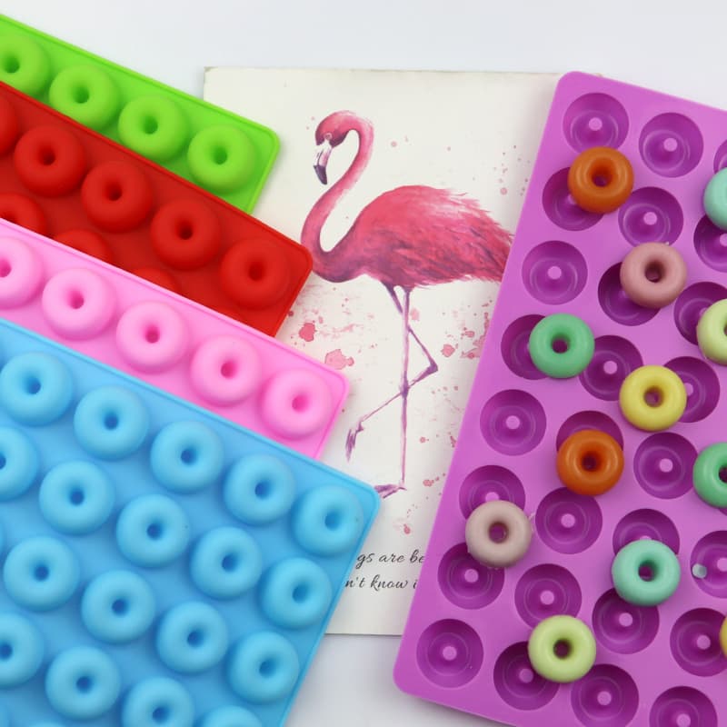 Minghao 48-Cavity Silicone Mini Donut Mold Baking Pastry Mold Series Silicone Ice Cube Tray Aroma Mold