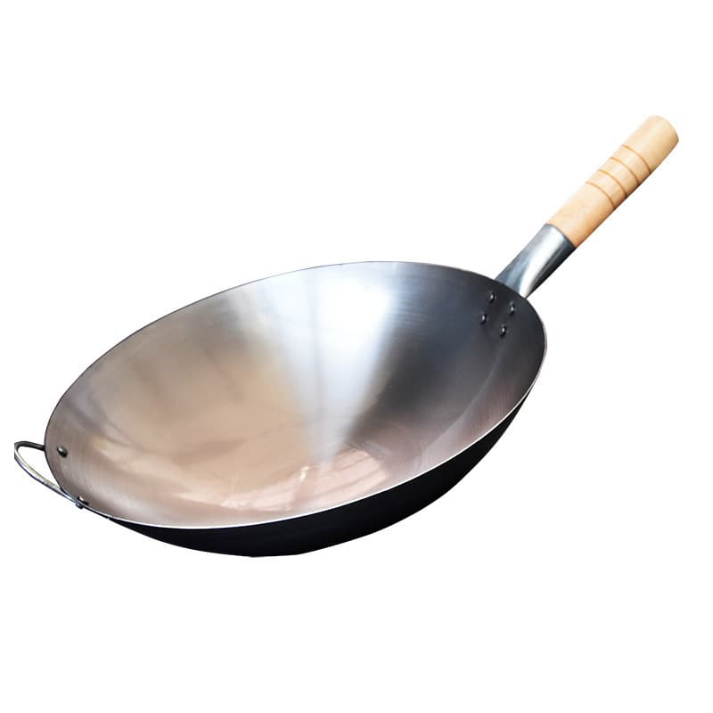 Zhangqiu Iron Wok Wholesale, Non-stick Stir-fry Pan Round Bottom without Coating, Export Traditional Seasoned Iron Street Vendor Pot, Factory Direct