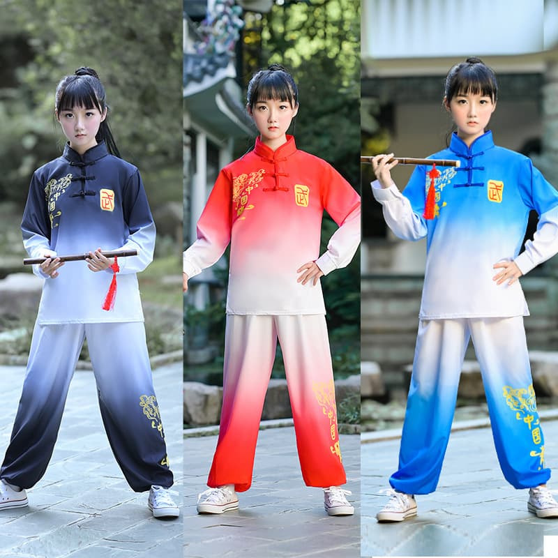 Kids Martial Arts Uniform Girls Sanda Training Suit Boys Kung Fu Training Outfit Children Martial Arts Performance Costume Coach Uniform